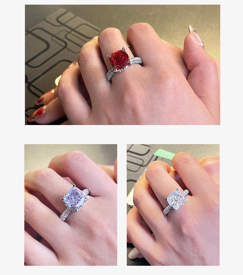 [Venus Jewelry] 2025 New Style Silver 925 Sterling Silver 5CT Ring Women's High End Fashion Ring