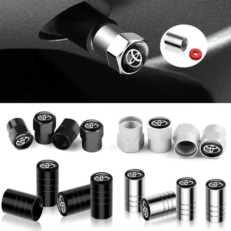 SHENKENUO 4-Pack Black Aluminum Tire Valve Stem Caps – Dustproof, Leak-Tested, No Tools Needed