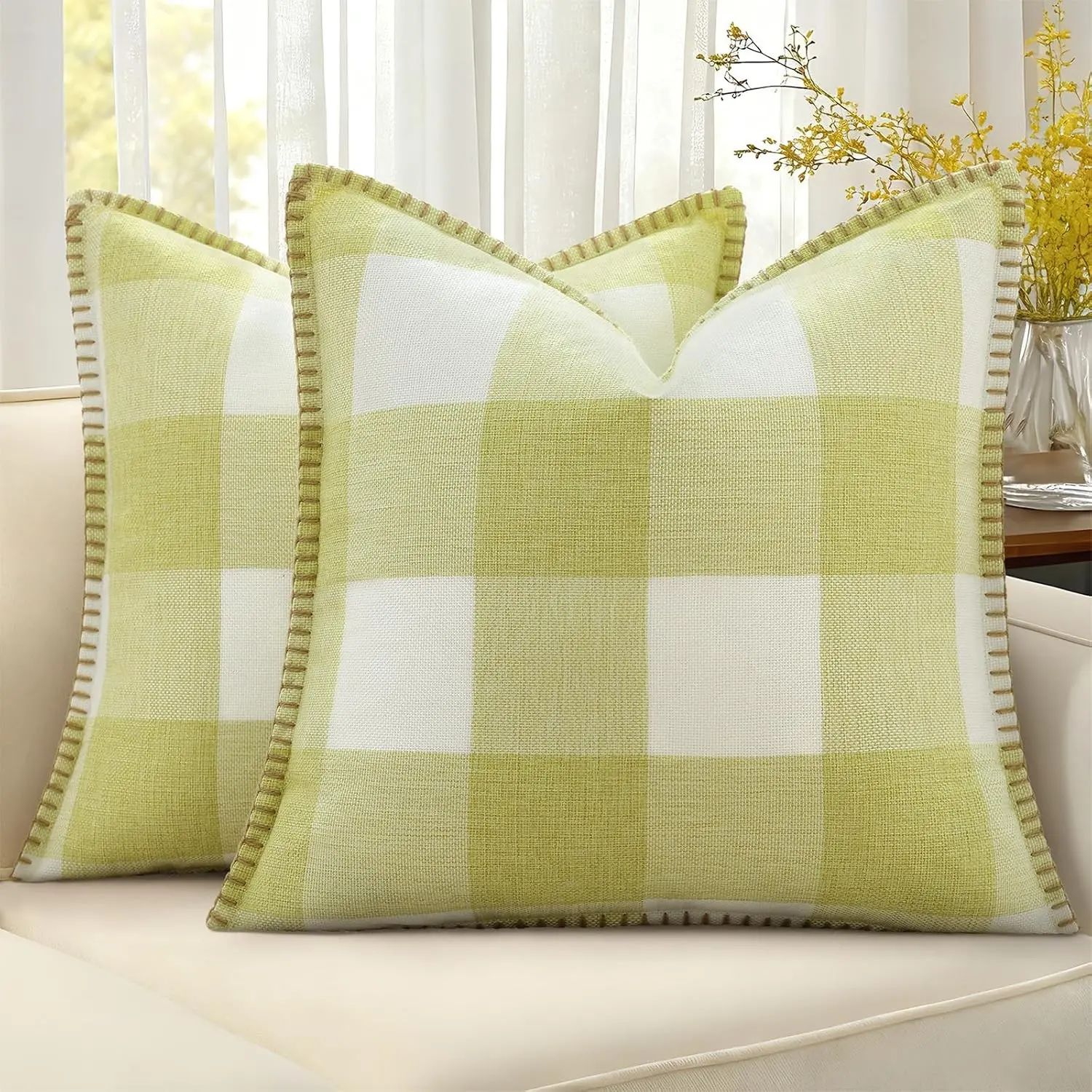 Sage Green and White
