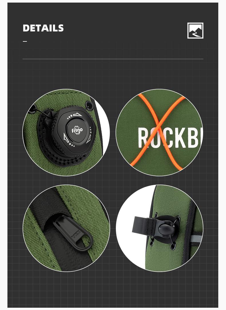 ROCKBROS Bike Top Tube Bag, Bike Frame Bag With Fitgo Lock System, Bicycle Bag, Bike Accessories for Road Bike Hybrid Touring Bikes, Quick Release