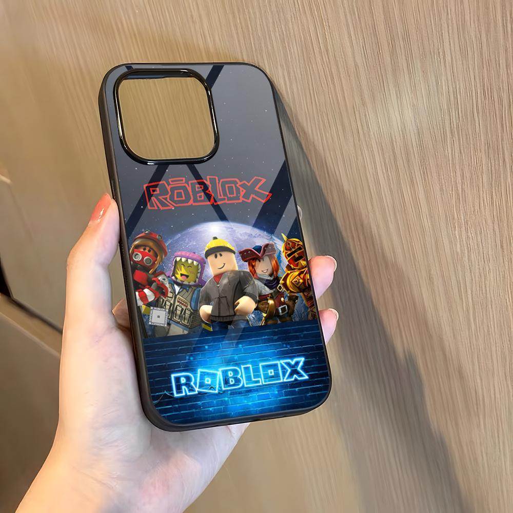 Cartoon R-Robloxs Phone Case for 17 Pro Max iphone 16 Plus 15 Pro Max 14 12 11 13 Mini X Xs XR PC+TPU Cover