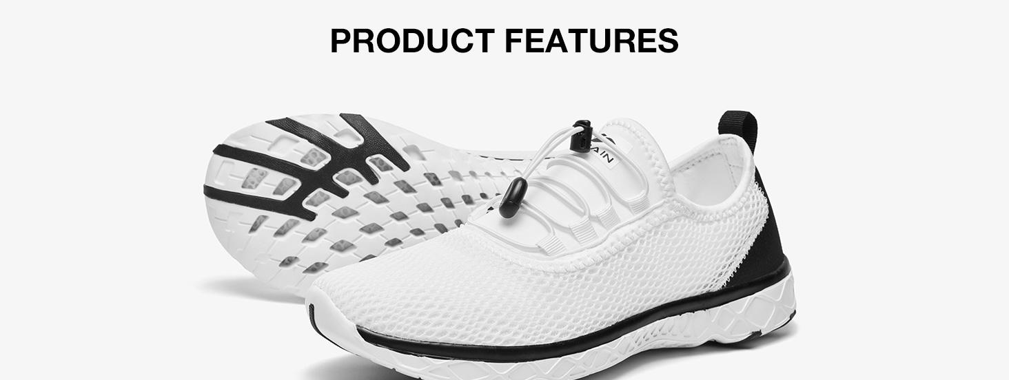 ALEADER Men's Lightweight Quick Drying Barefoot Aqua Water Shoes with 3D Dual Cushion & XDRAIN Tech for Swimming, Hiking, Beach Sports, Kayaking, Diving, Outdoor Activities - Watershoes SpringStatements