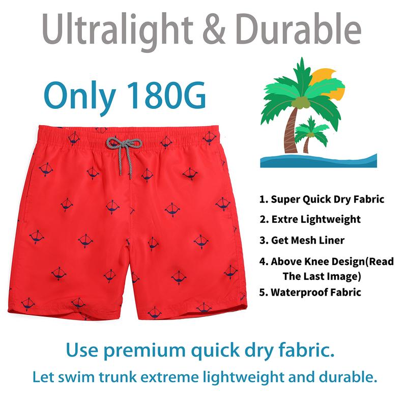 Mens Swimming Shorts Quick Dry Beach Trunks Swimwear with Mesh Lining  Breathable Mens Bathing Suits blue high waisted Swimming Shorts Mesh Lining Clothing Activewear
