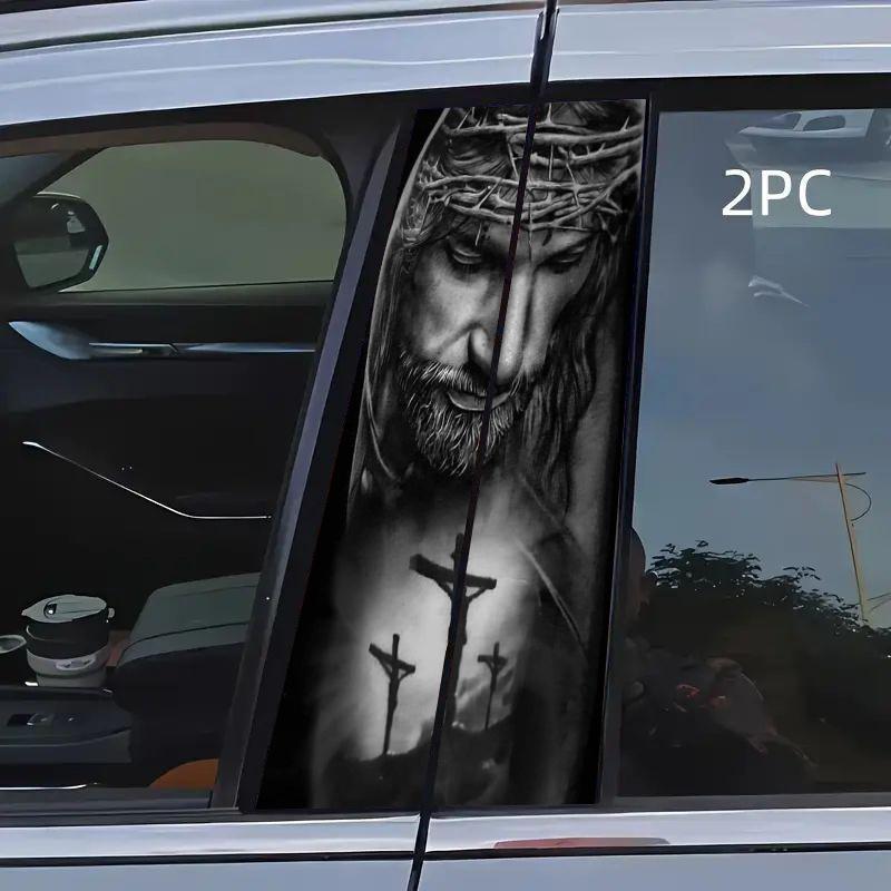 Cross Car Sticker Jesus Cross Car Stickers, Cartoon Theme PVC B Pillar Decals, Self ...