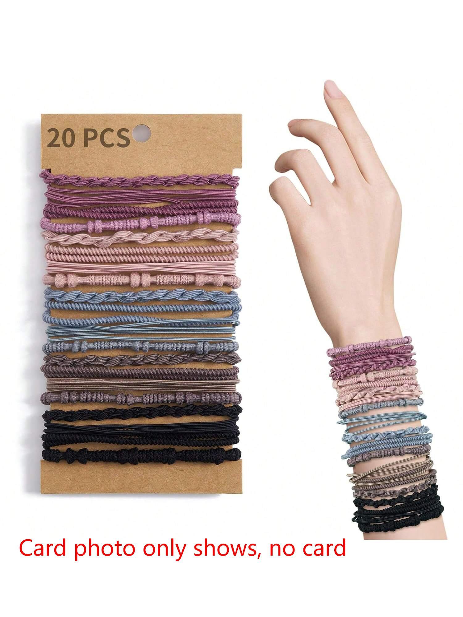 Boho 20pcs Women Bohemian Style Elastic Hair Ties & Bracelets, Multifunctional Soft Hair Ties, Various Styles Ponytail Holder,Dopamine Ponytail Holders Hair Elastics Hair Rubber Bands Scrunchies Hair Rope, Hair Bobbles