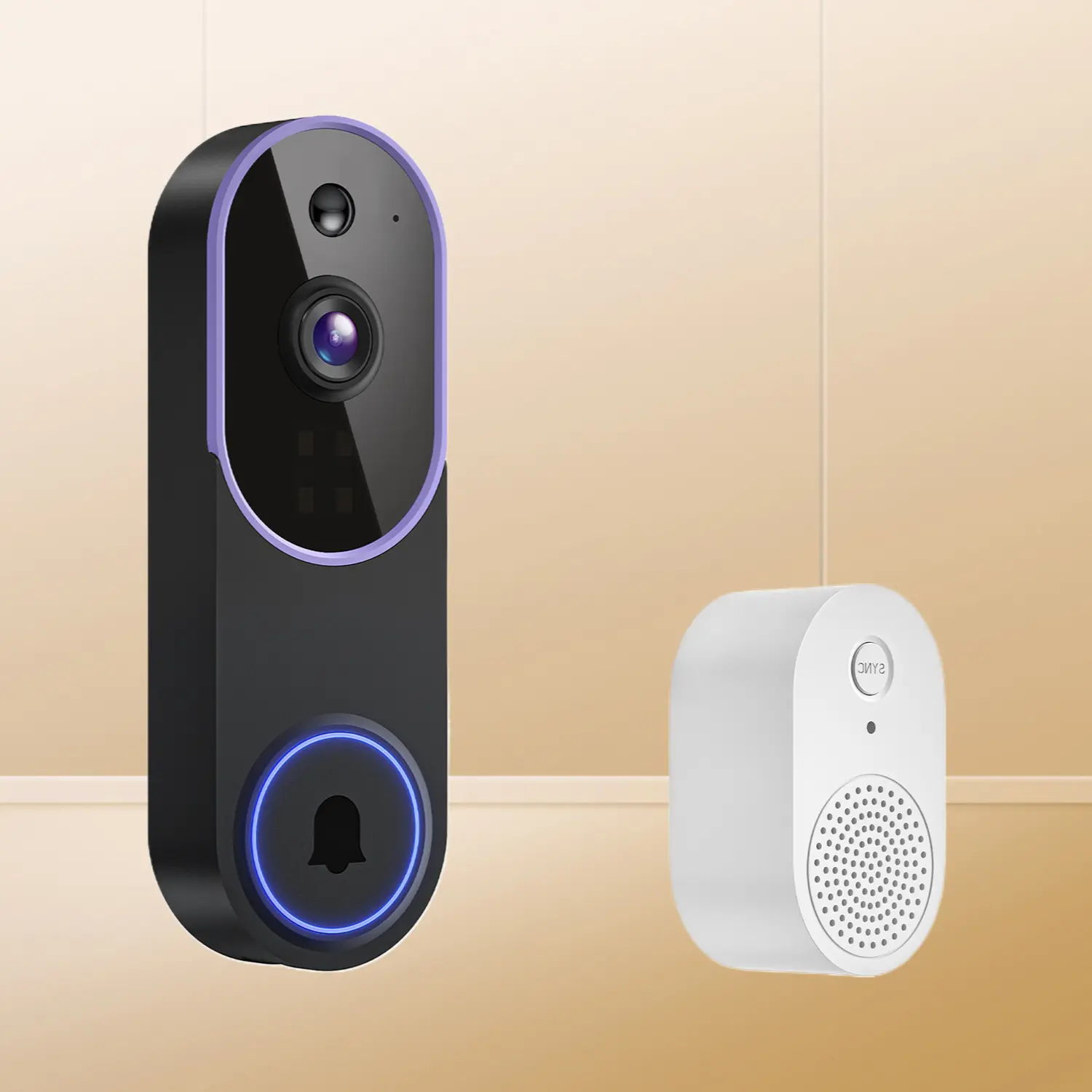 Video Doorbell Camera Video Doorbell Voice Intercom Monitor WiFi HD Night Vision Smart Doorbell Electronic Peephole