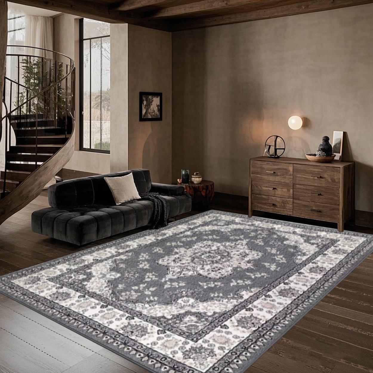 Velvet soft and comfortable patterned printed carpet, Geometric pattern rug, suitable for multiple scenarios, available in various sizes, soft and non-shedding.