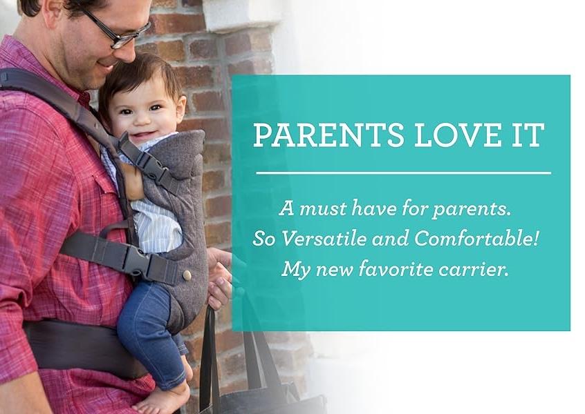 Hands-Free Baby Wrap Carrier, Flip 4-in-1 Advanced Carrier, Convertible Face in or Out or Front, Ergonomic, Travel with Baby Easily, Relieve Fatigue, Newborns and Older Babies, Maximum Load Bearing 32 lbs