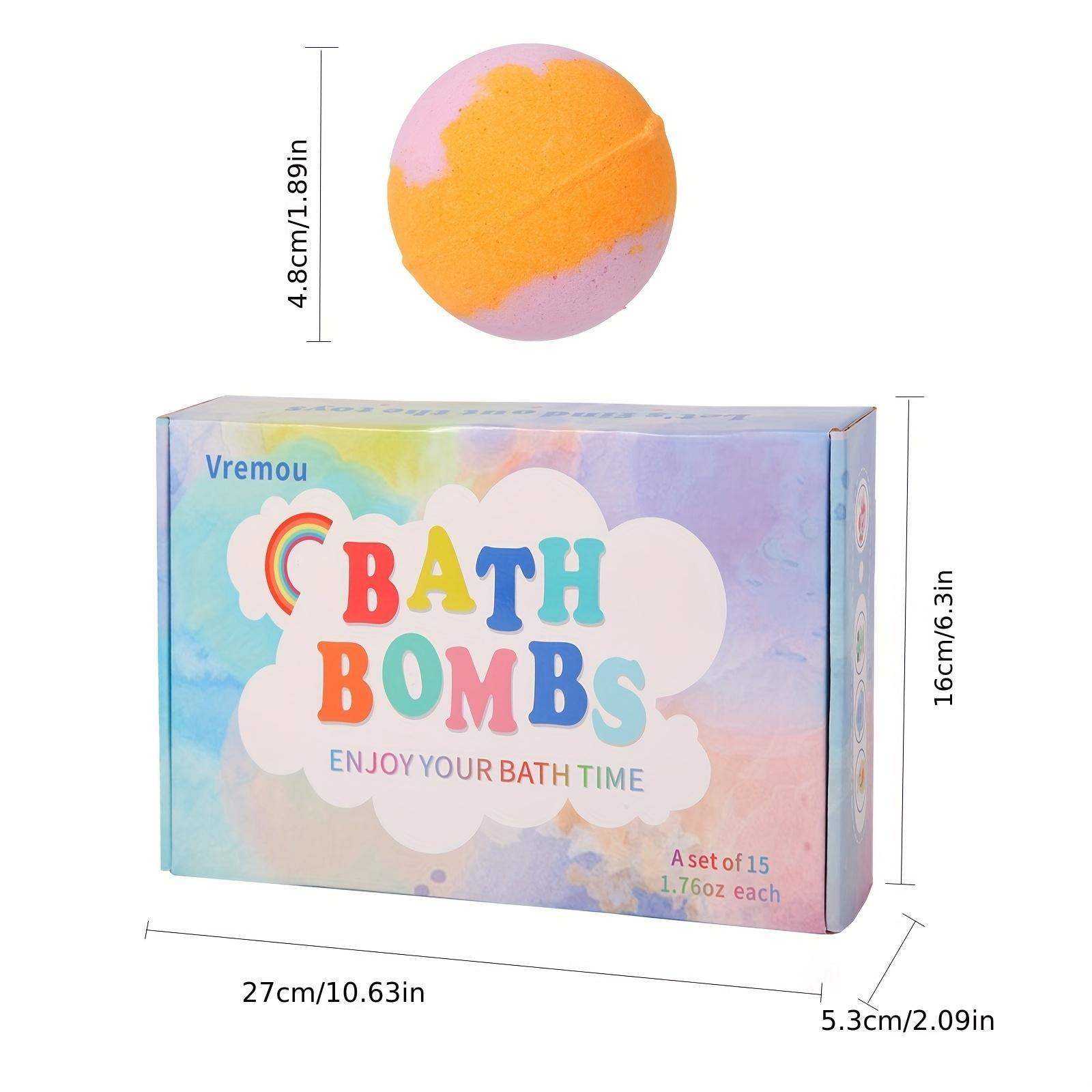 Fragrance Bubble Bath Bomb Set, 15pcs/box Colorful Bath Bombs with Toy Inside, Moisturizing Body Care Products for Women & Girls