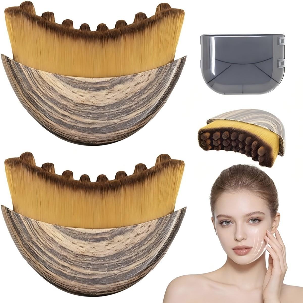 1 Piece Lymph contour facial brush, manual lymphatic drainage massager, natural makeup brush with durable soft bristles, low-allergenic ergonomic facial cleansing brush (for shaping facial contours) Valentine's Day, Mother's Day, Teacher's Day gift