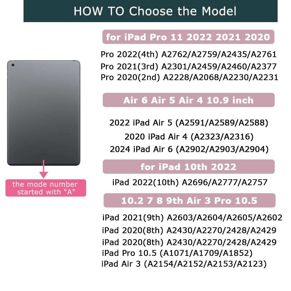 Free Mouse Touchpad Keyboard for iPad Tablet 10.2 7 8 9th Pro 10.5 Air 3 Foldable Protection Case, iPad Cover with Keyboard, PU Leather Smart Cover for 10.9 Inch 10th Gen, iPad Accessories