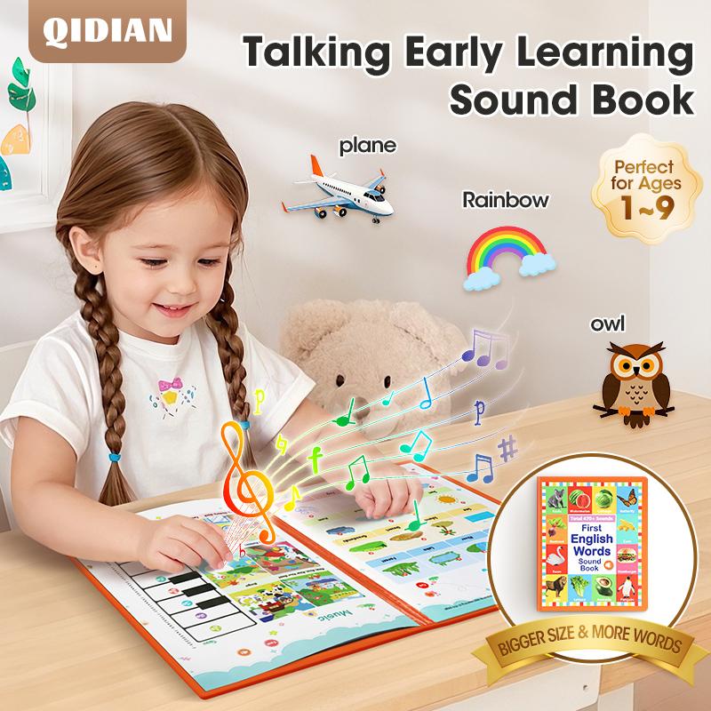 Toddler 1-6 Year Old,My First English Sound Toy – 470+Words, 21 Themes, Fun Word Game Bilingual Toys, Juguete Educativo for Educational Language, School Education Perfect Educational Gift Talking Flash Cards Nursing Flashcards Multifunction.