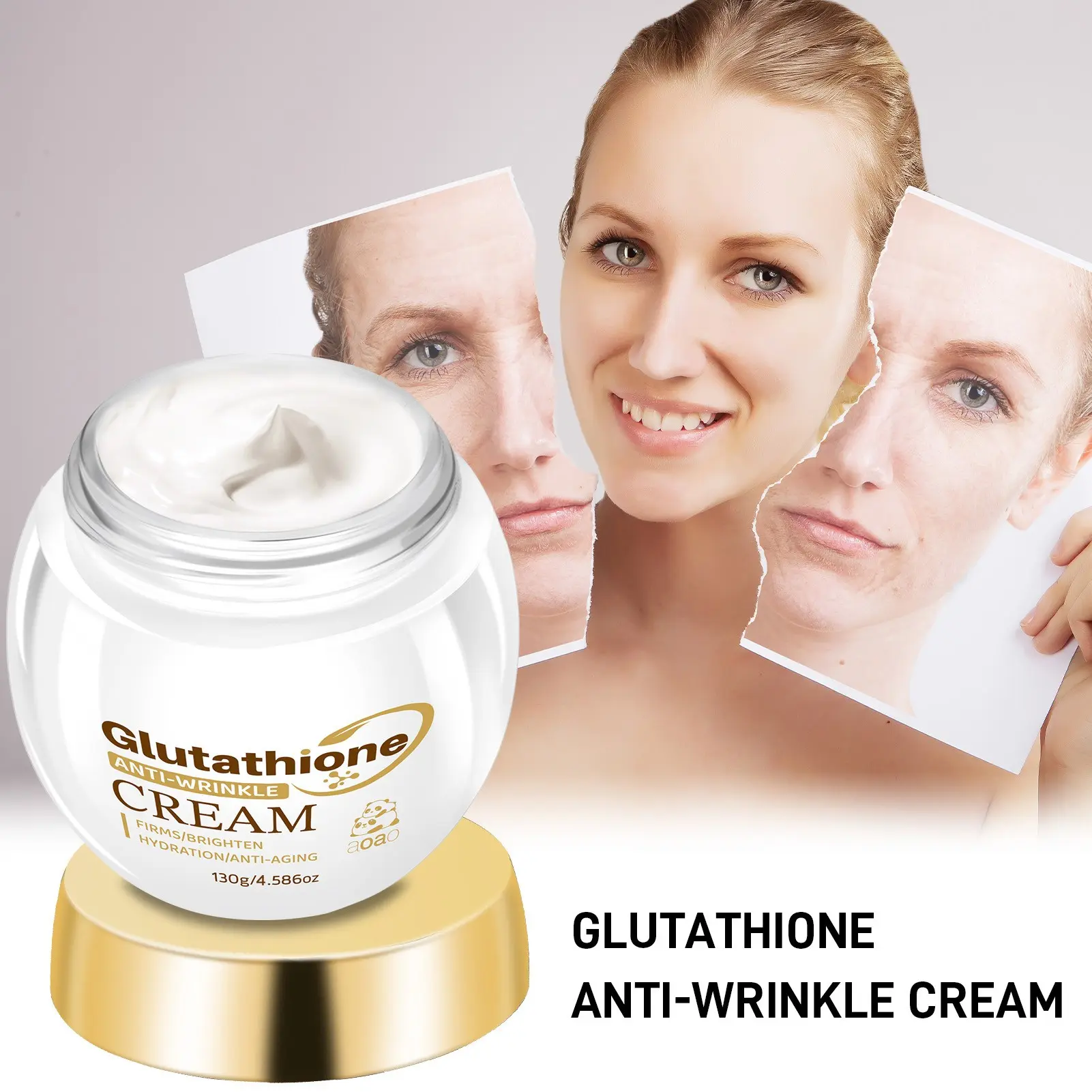 Glutathione Face Cream 130g, Beauty Cream for Skin Care, Single Item Pack, Non-Alcoholic, Not Flammable, Scpn/cpnp Notified