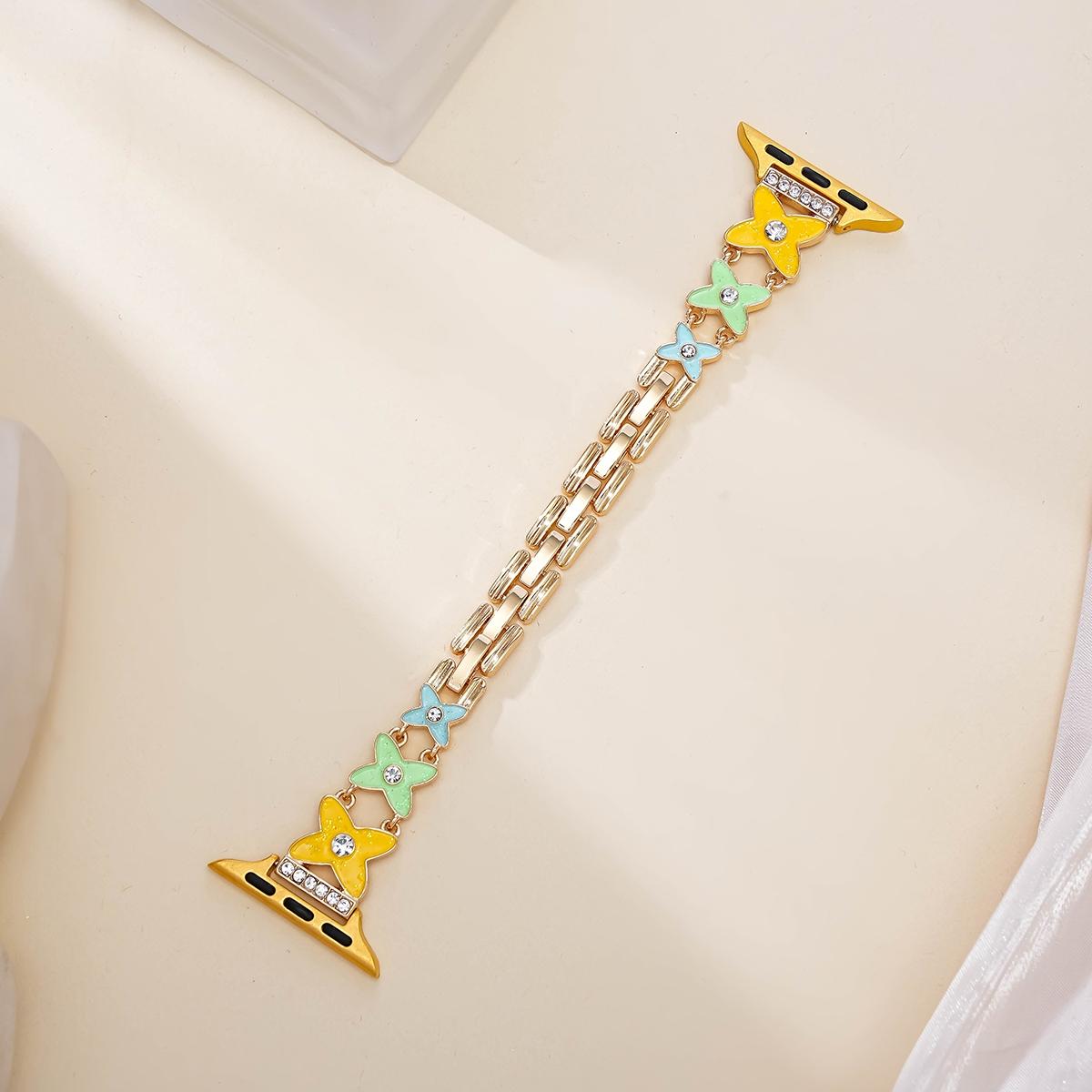 Women's Apple Watch Band, Silicone Strap, Stainless Steel, Casual, Smart Replacement Band, Fits 38-46mm, Birthday Gift, Couple Band