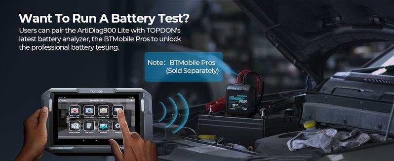 TOPDON Car Diagnostic Tool ArtiDiag900 Lite with BiDirectional Scan, FCA Gateway and CAN-FD, Full Systems Diagnosis with 8+ Reset Services, Wireless Bluetooth OBD2 scanner, AutoVIN, 2-Year Free Update