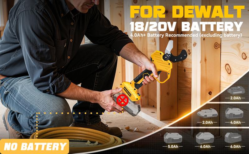 Electric PVC Pipe Cutter Compatible with DEWALT 20V Battery (NO BATTERY!!), 1-5/8" (32mm) Pipe Cutter Tool Brushless Motor Tubing Cut 240W Cordless