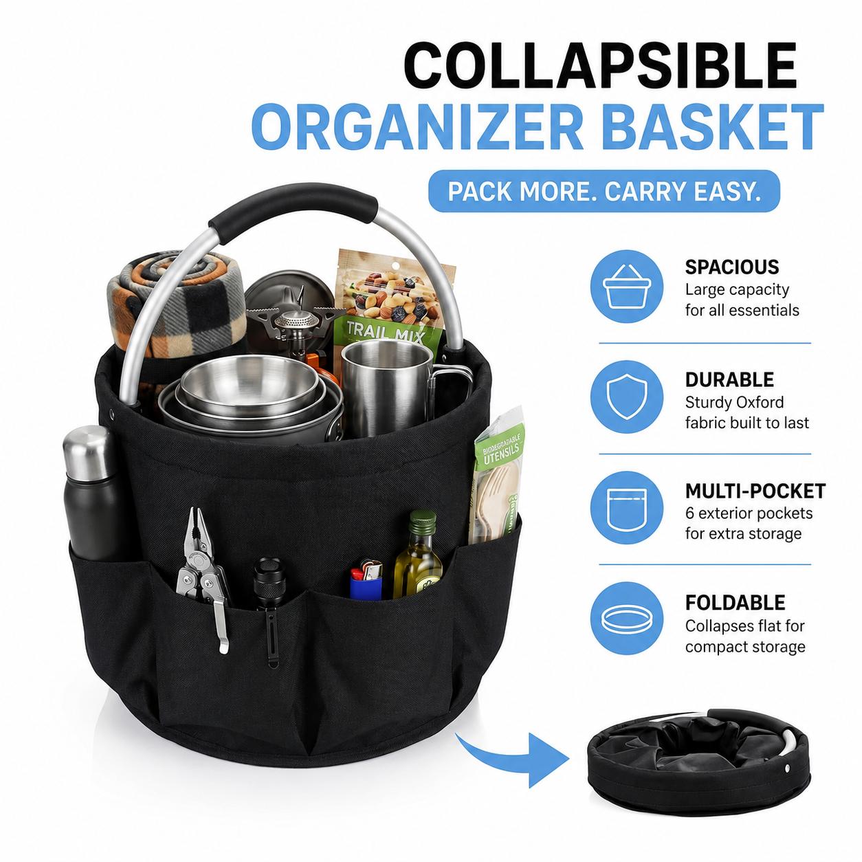 17L Foldable Cleaning Caddy Organizer, Portable Cleaning Supplies Tote with Handle and 6 Pockets for Home, Car, Garden and Travel,animal