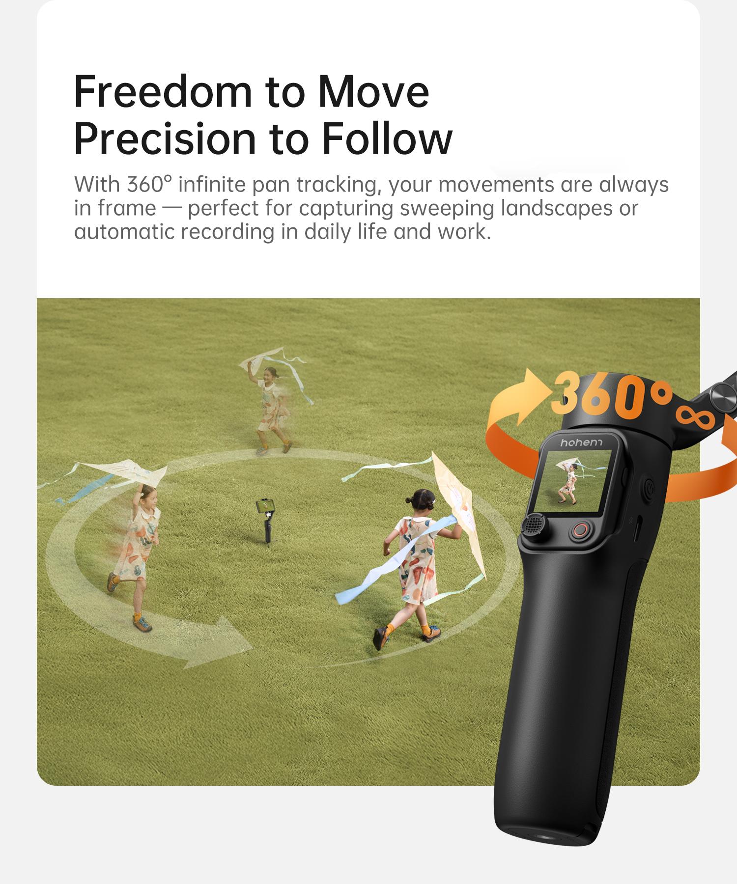 hohem iSteady V3 Ultra Gimbal,Detachable Touchscreen Remote,Advanced AI Tracking with any App,360° Infinite Pan Tracking,Select People&Obeject on Touchscreen to Track,3-Color Fill Light,3-Axis Stabilization, Compatible with most iPhone&Android series