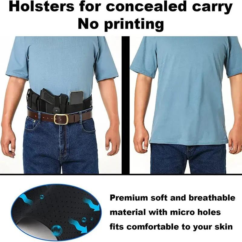 1pc Outdoor Tactical Gun Holster, Hidden Dive Material, Multi-Functional Concealed Carry Waist Belt, Universal Gun Stock Strap, Phone Case Bag