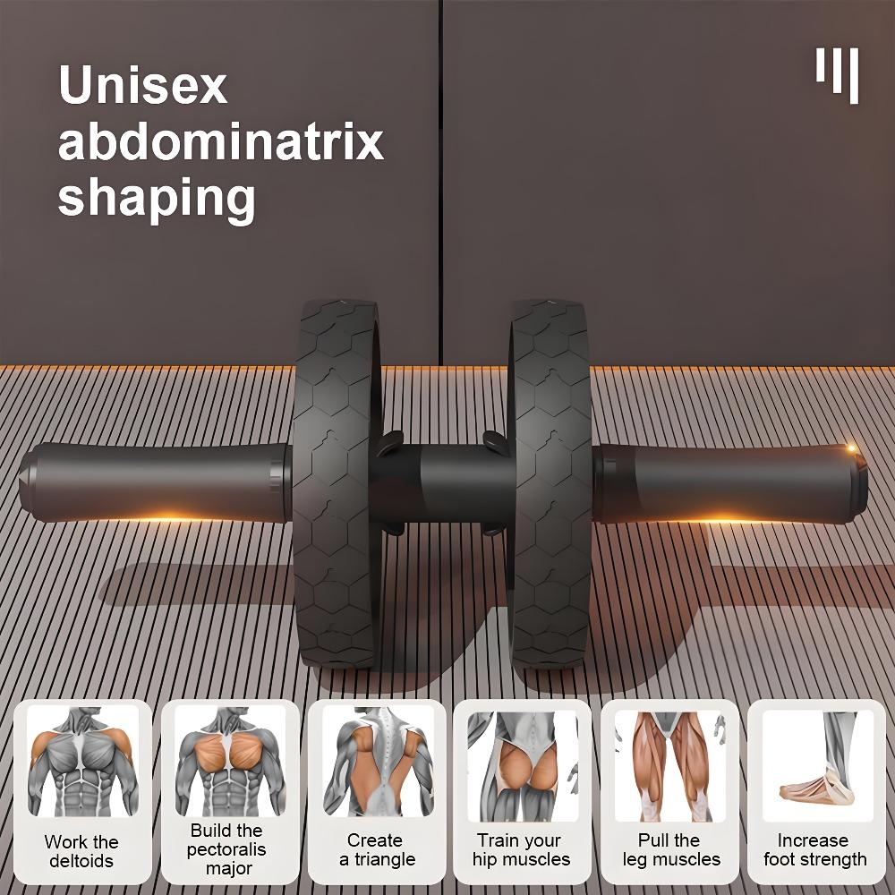 Automatic rebound ab roller with adjustable resistance, heavy-duty 330lb load-bearing. Non-slip surface and thick EVA knee pad protect joints. With unisex exercise guide for home ab training, compact portable for full core workout.