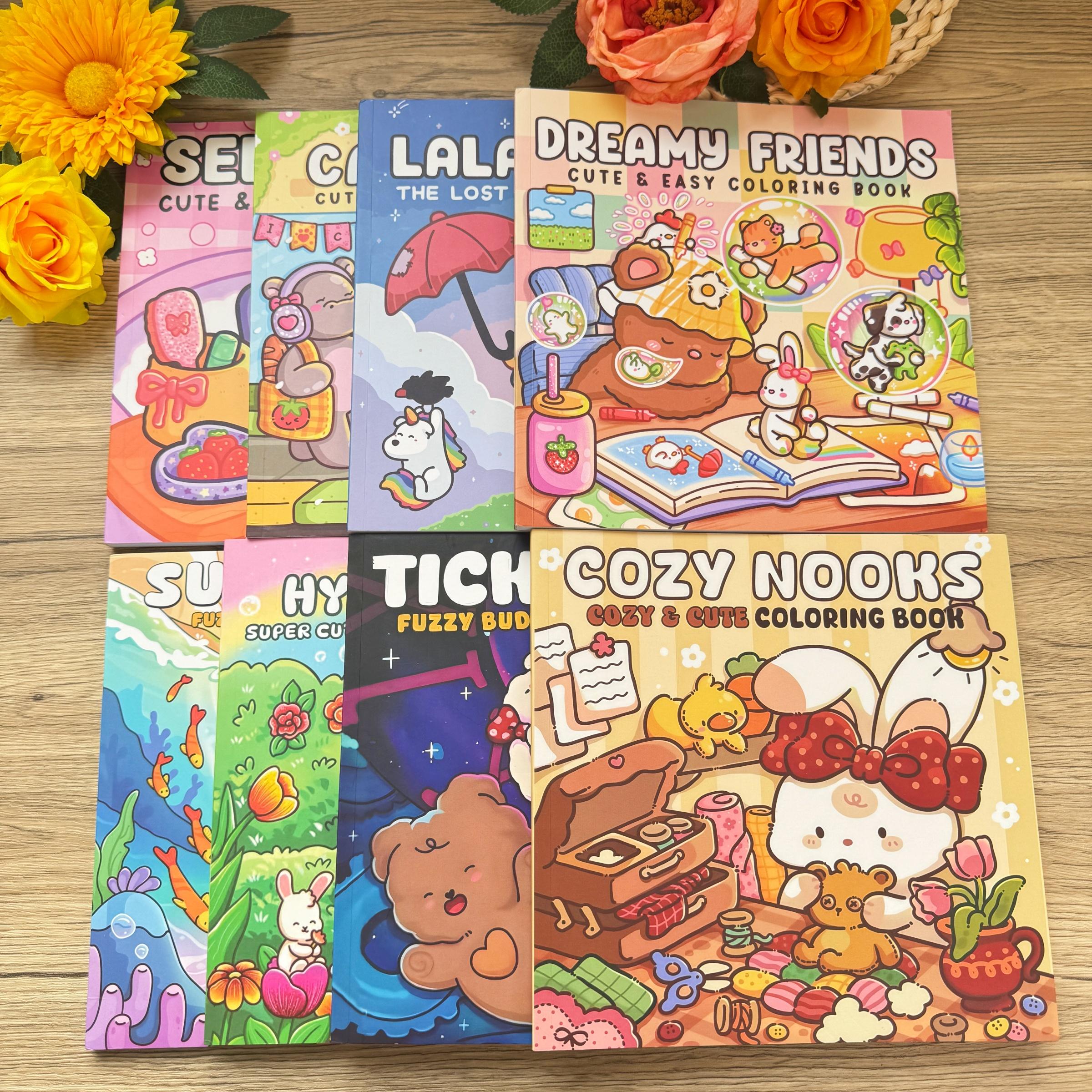 4/8 Pieces Cute Coloring Book Set,  Multi-Theme Designs, Enjoy Drawing Process, Stress Relief Art, Perfect Gift for Holidays & Daily Fun
