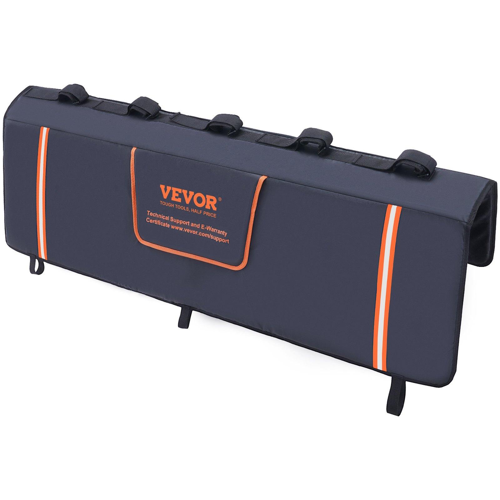 Tailgate Bike Pad, 53" Truck Tailgate Pad Carry 5 Mountain Bikes, Tailgate Protection Pad with Reflective Strips and Tool Pockets, Tailgate Pad with Camera Opening for Mid-Size Pickup Trucks