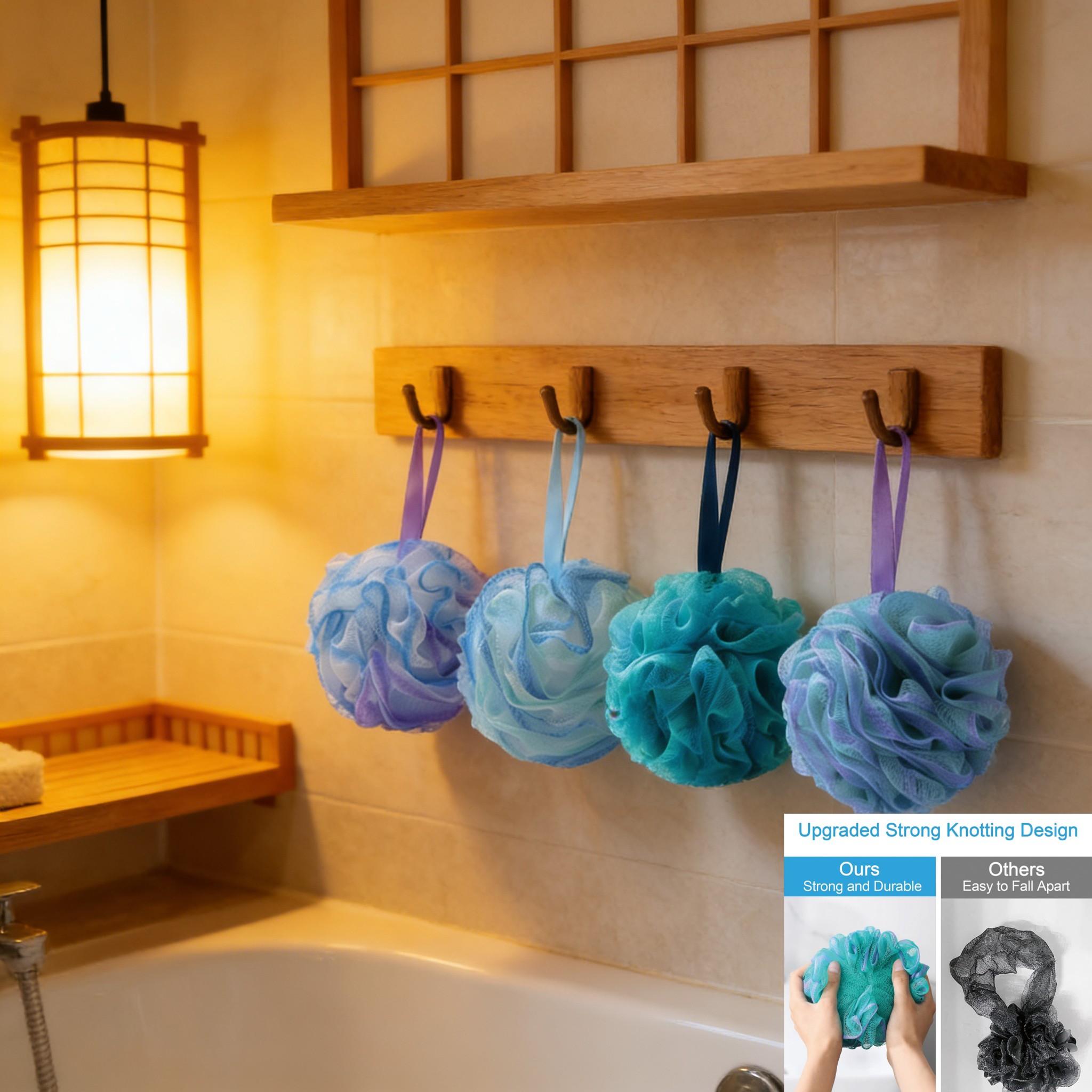 Soft Mesh Foaming Sponge Shower Exfoliating Body Scrubber, Bath Bubble Ball, Body Skin Cleaner, Cleaning Tool, Bathroom Accessories