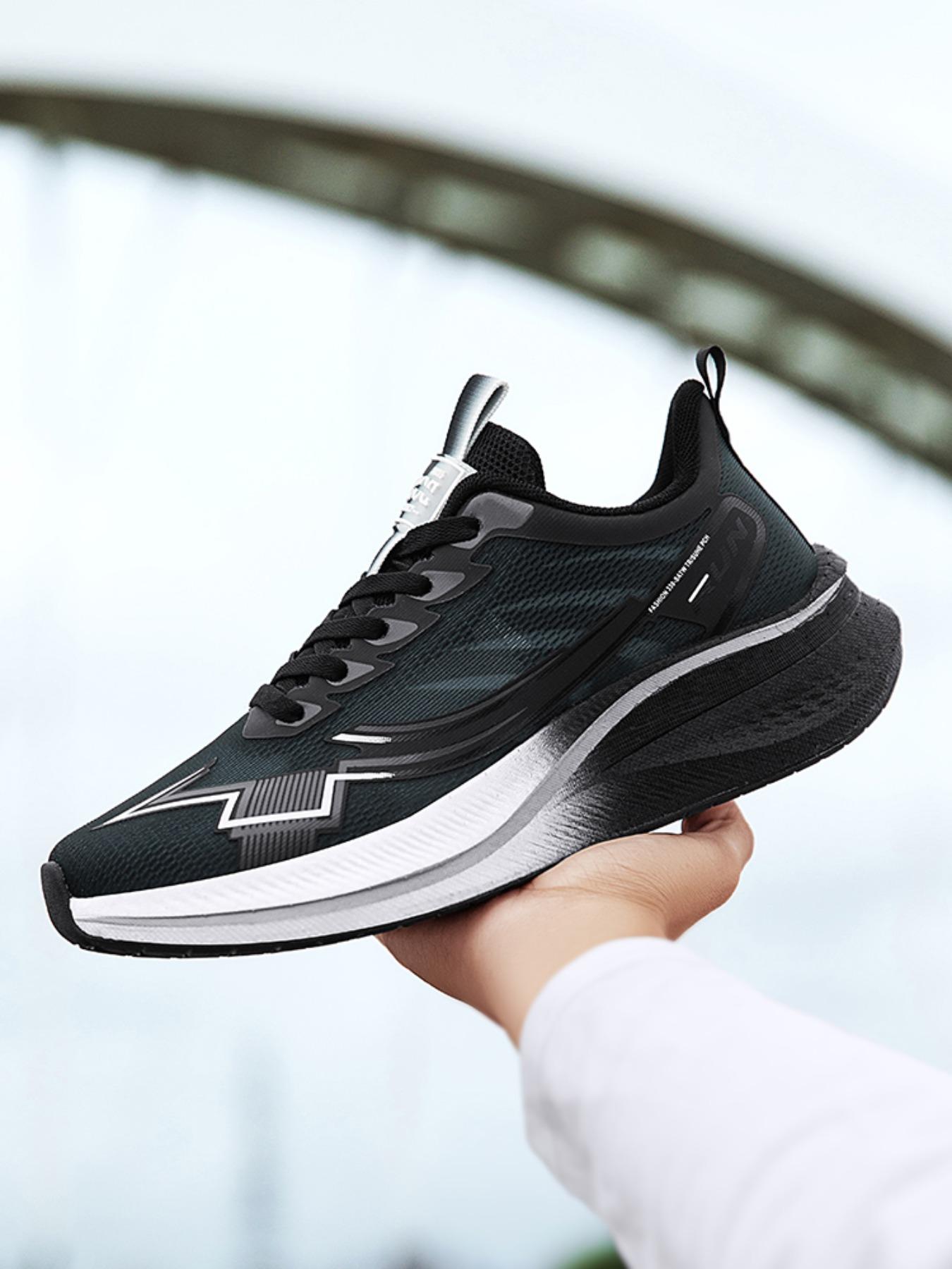 Men's Colorblock Lace Up Low Top Sneakers, Casual Breathable Comfortable Sports Running Shoes, Male All-match Round Toe Shoes for Daily Wear, Closed, Casual Running Footwear