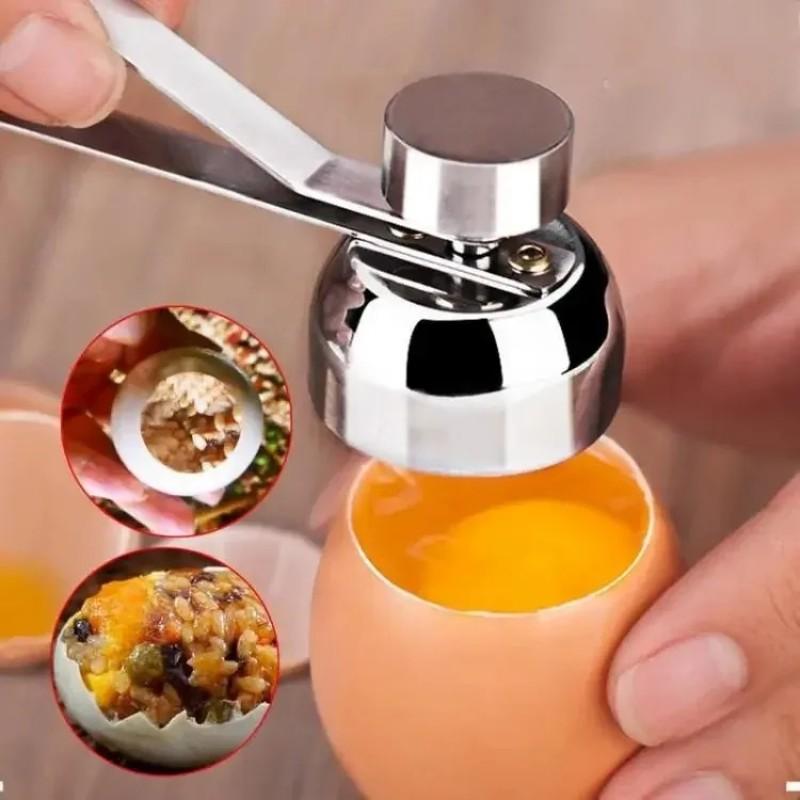 Stainless Steel Egg Shell Opener, Creative Egg Shell Separator, Household Single and Double Head Egg Opener, Kitchen Utensil Tool