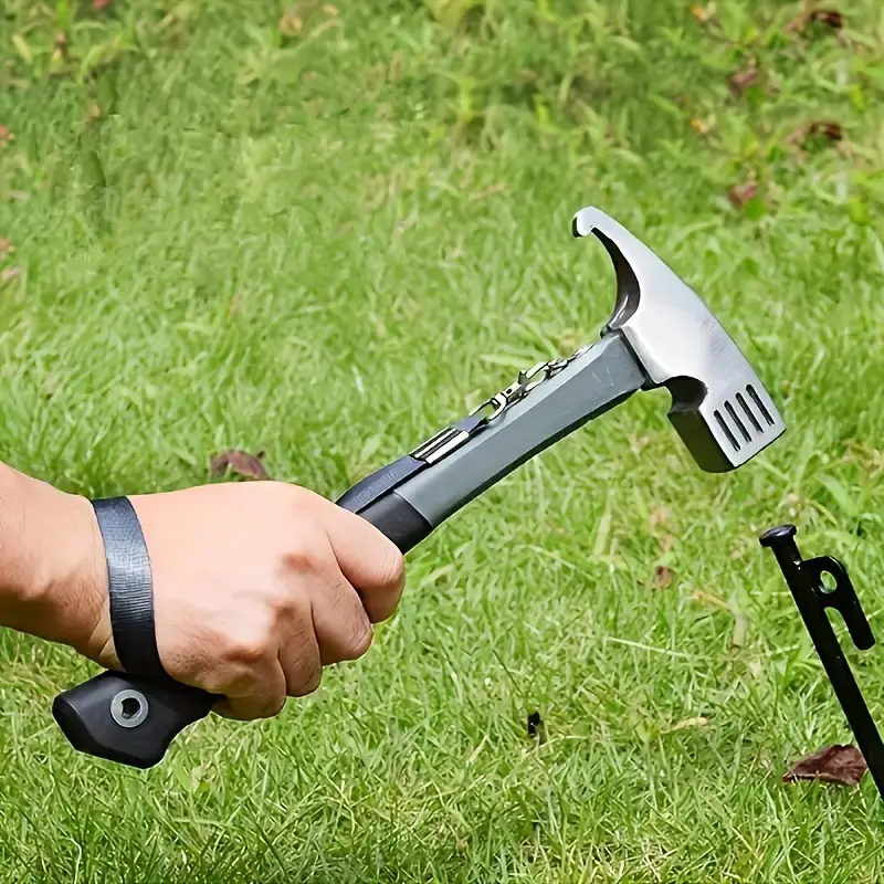 Heavy-Duty Camping Hammer with Hanging Strap - Multi-Functional Tool, Hand Tools, Suitable for Outdoor Camping, Car Camping and Practical Use, Camping Accessories, Durable Structure, Essential for Outdoor Activities