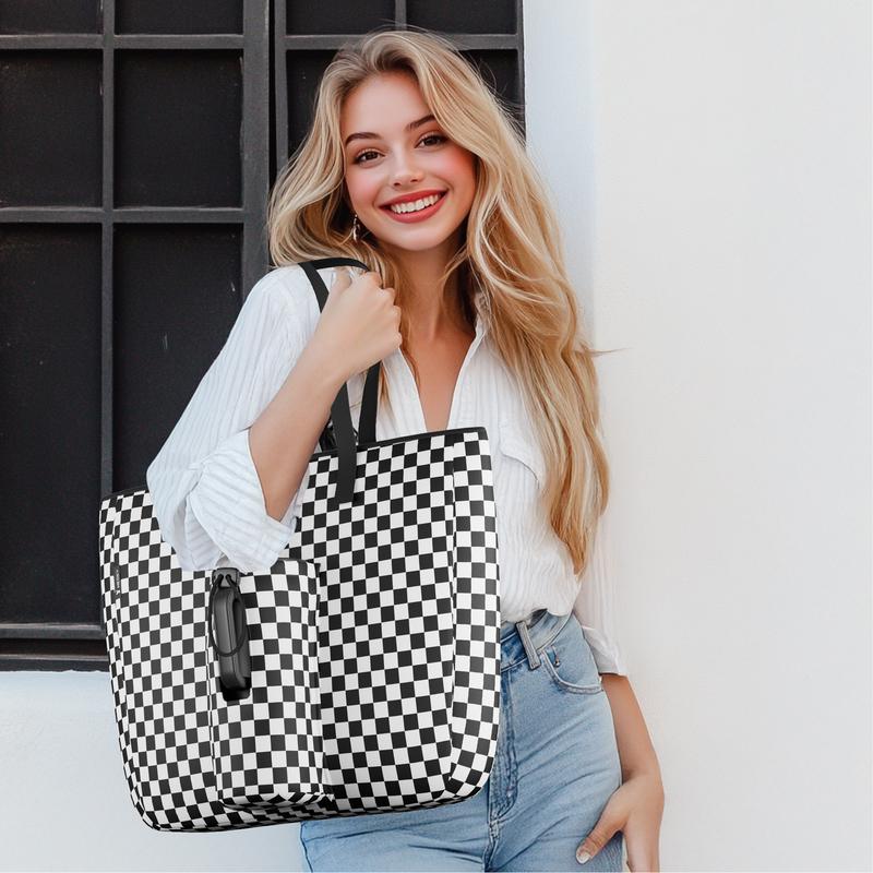 【Meoky】15L Tote Bag,Large Capacity Casual Fashion Crossbody Bag, Hold a Laptop,Carry a Water Bottle, Can Be Reused, Double Handle Design, Convenient For Carrying And Lifting. The Must-Have For Office Commuting.Christmas gift