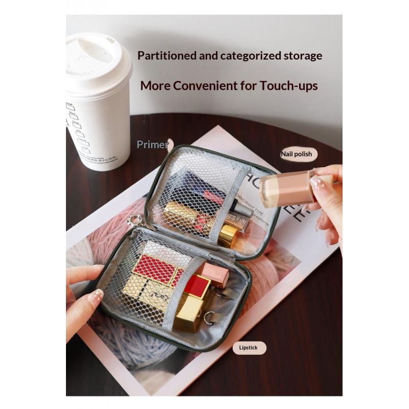 Small Clear Makeup Bag for Purse Travel Cosmetic Case Transparent Toiletry Bag with Zipper, Portable Make Up Organizer Traveling Compact Car Bag for Essentials