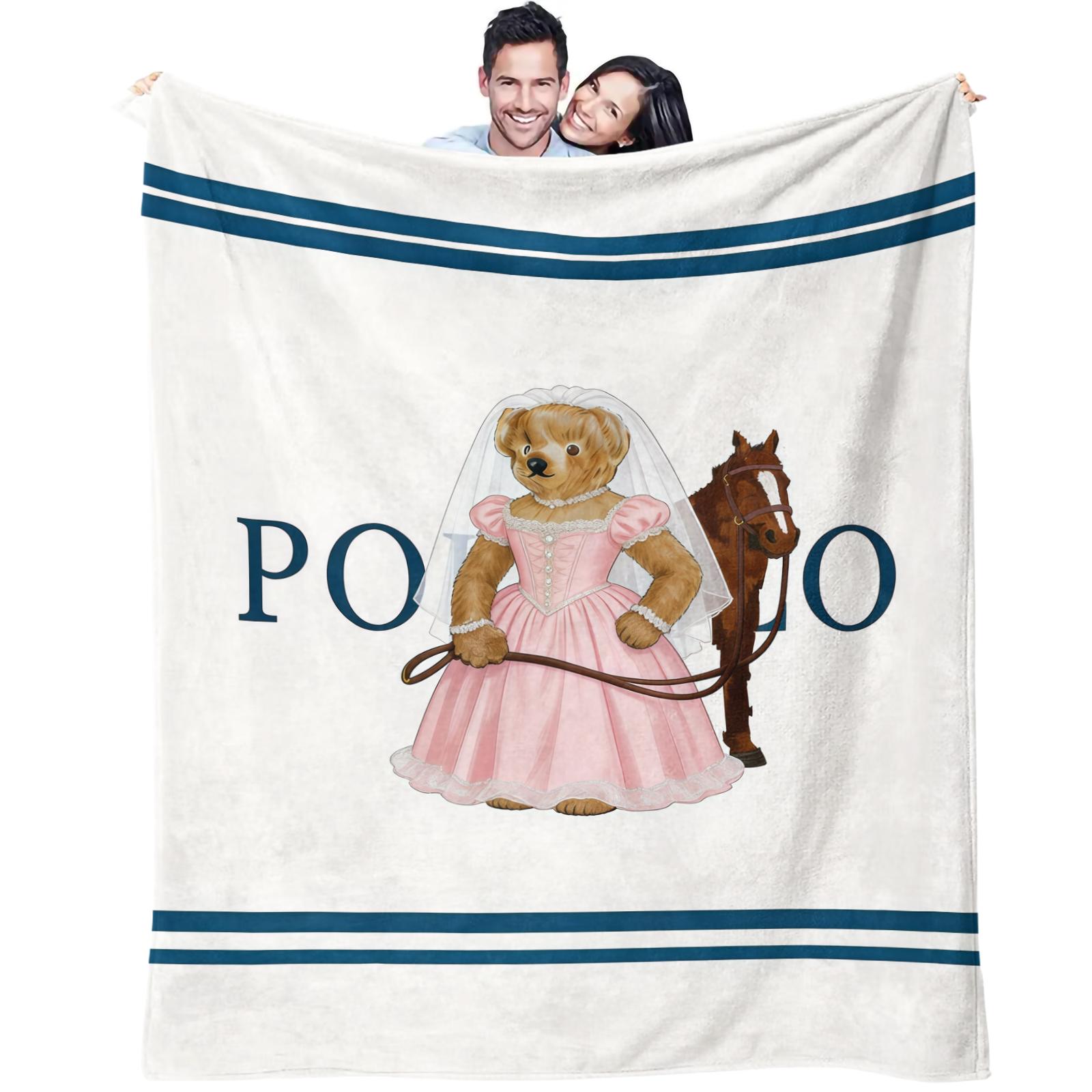 Bear Pattern Blanket, Daily Holiday Birthday Gift For Kids And Adults, Soft, Warm And Lightweight Plush Blanket, Suitable For Bed, Sofa, Car, Room Decoration, Soft Flannel Blanket