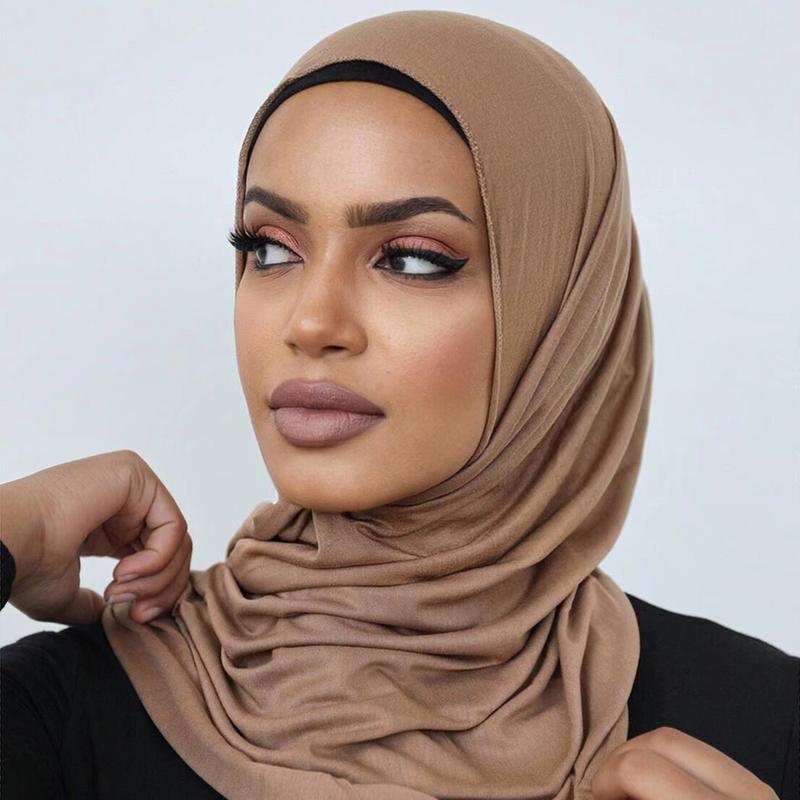 RIMAIRE Muslim Cottom Hijabs for Girls Ramadan Premium Jersey Hijab Ladies Strech Turban Breathable Headscarf Shawl Wrap Women Fit Clothing Casual tiktok