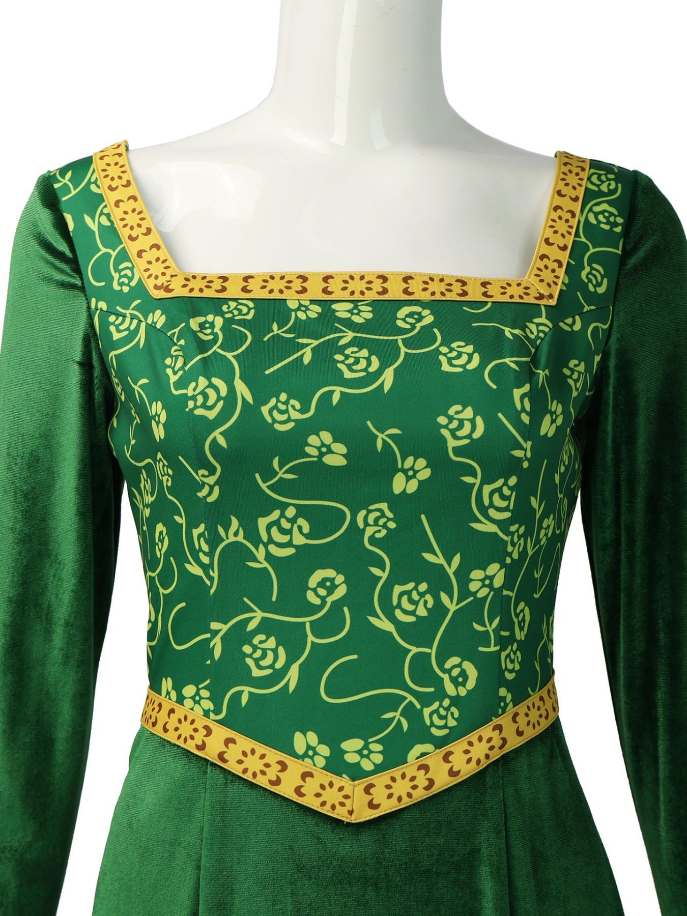 Anime Princess Dress Fiona Dress Shrek Cosplay Costume Halloween Fancy Fantasy Party Suit Roleplay for Adult Women