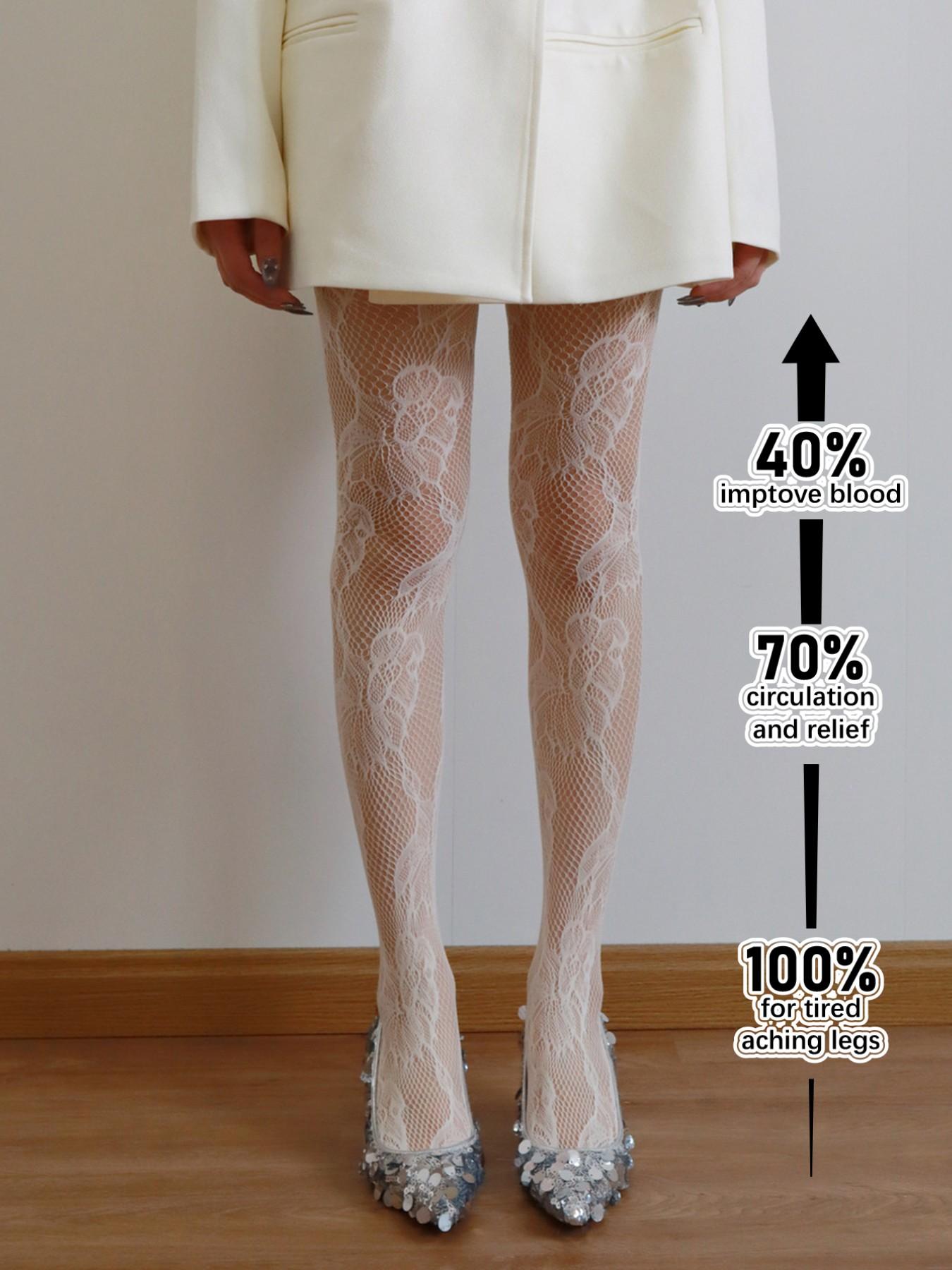 Sweet Cool Floral Mesh Stockings, Hollow Out Slimming Underwear Socks, Sexy Slim Fit, Casual Wear, Boho Style, Fitted Design