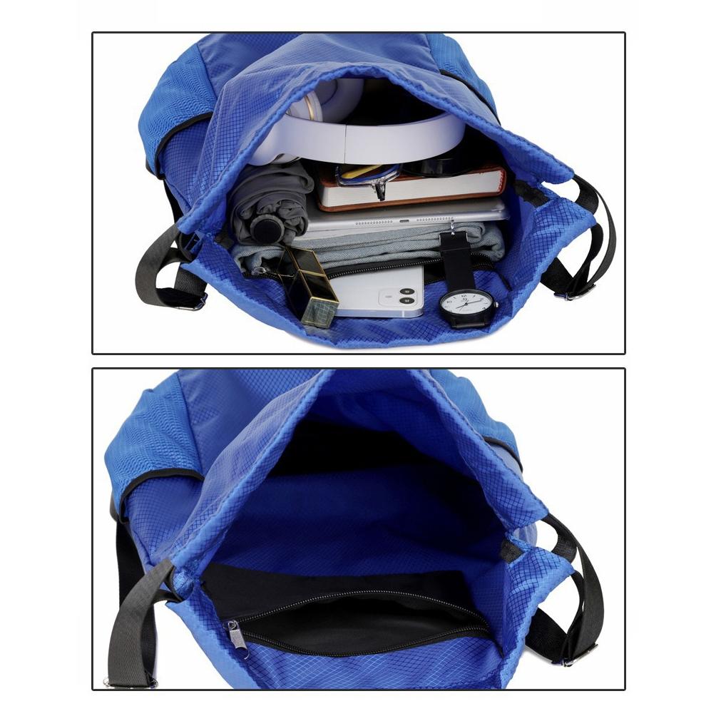 Unisex Drawstring Backpack Bag Sport Gym Sackpack, Outdoor Sports Bag, Large Capacity Gym Bag with Mesh Side Pockets, Adjustable Shoulder Straps, Suitable for Travel, Sports, Fitness Training