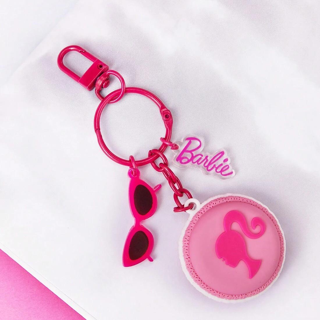 Barbie Kawaii Bag Charms Cute Macaroon Keychain For Key Leather Keychain Holder With Keychain Ring Pendants With Colorful Design For Wallet Keys For Women & Girls Birthday Gift