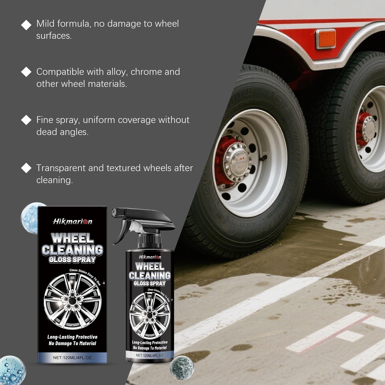 Hikmarion Wheel HUB Cleaning Spray, Gentle Stain Remover, Restores Shine, Daily Car Care, Mild Formula, Easy to Use
