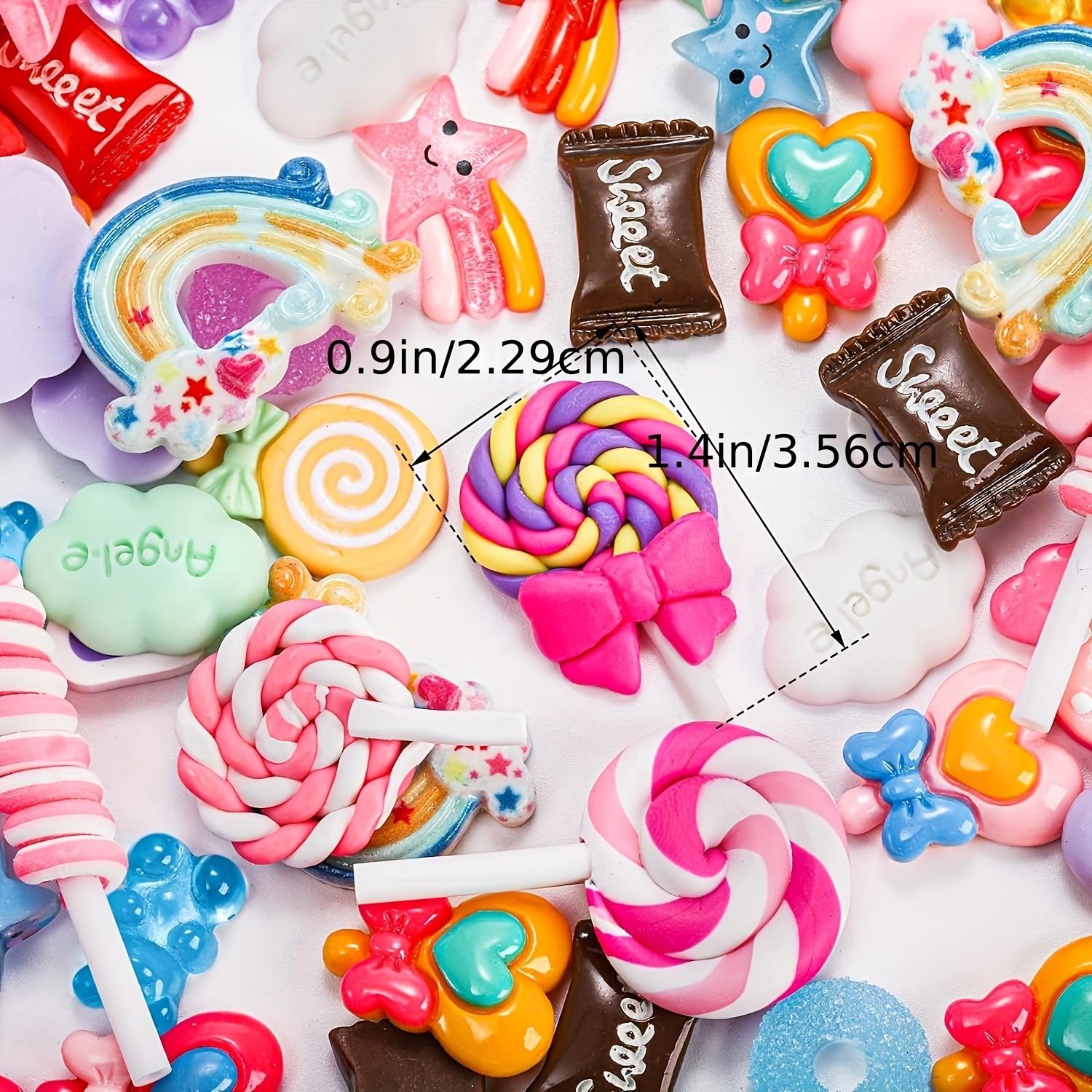 20-50pcs Candy Charms, Cute Fruit and Dessert Nail Decorations, Durable Resin Accessories for Mud, Nails, Crafts