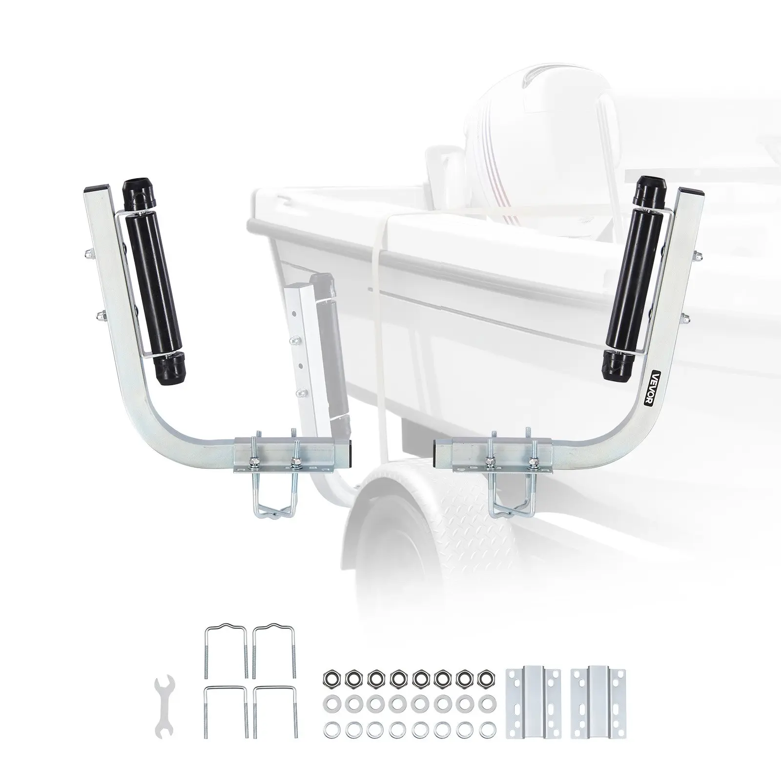 VEVOR Boat Trailer Guides, 18.5 in/20.5 in Height Adjustable Trailers Guide, 2PCS Thickened High-Duty Steel Trailer Guide-Ons with Smooth Roller Guidance, for V-Hull Boats, Small to Mid-Size Boats