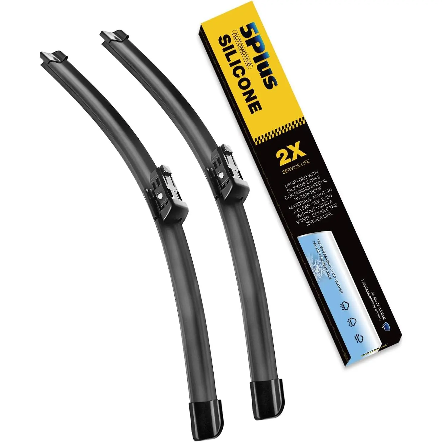 Silicone Wiper Blades for Tesla Model 3 2017-2025 and Model Y 2020-2025, 5-Piece Set