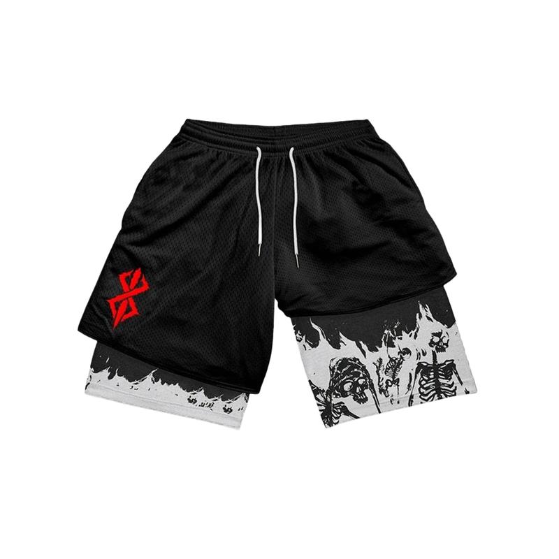 Regular Berserk Fit Comfy Breathable Hunter X Hunter Shorts for Daily Wear,Practicality Cycling Comfortable Fitness Graphical Charm Functional Durable