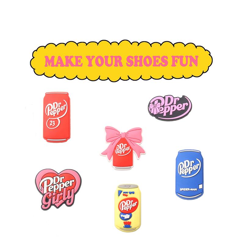 13-Piece Dr Pepper Drinks Series Shoe Accessories Set, Shoe Charms For Clogs Shoe Decoration Premium Quality Popular Shoe Accessories for Great Gift