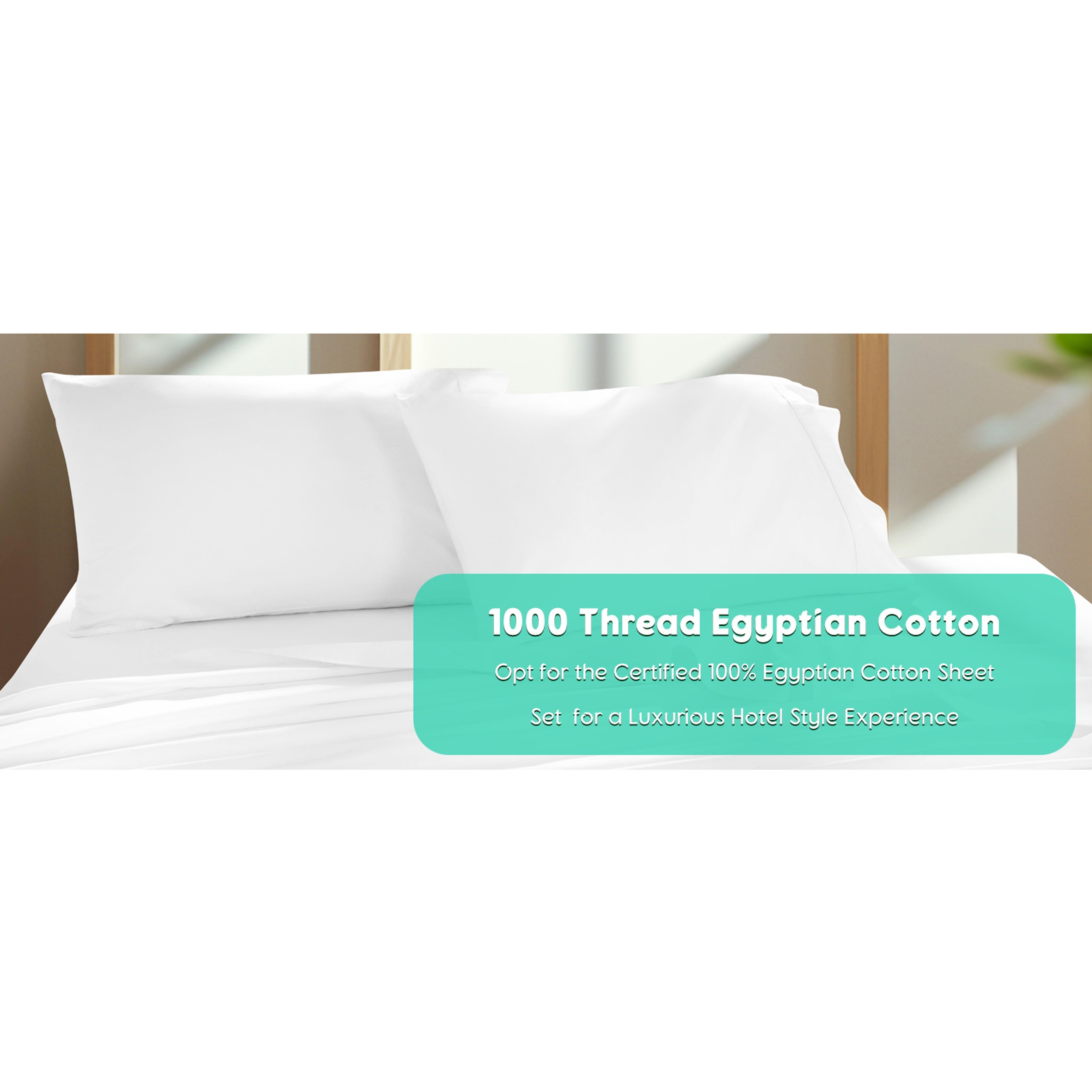 100% Egyptian Cotton Sheets Set - 1000 High Thread Count, Luxury 5-Star Hotel Sateen Bed Sheets, Soft, Breathable Long Staple Sheets, Fit up to 16" - 4 PC (White,Queen) 100% Egyptian Cotton Sheets Set - 1000 High Thread Count, Luxury 5-Star Hotel Sateen Bed Sheets, Soft, Breathable Long Staple Sheets, Fit up to 16" - 4 PC (White,Queen)