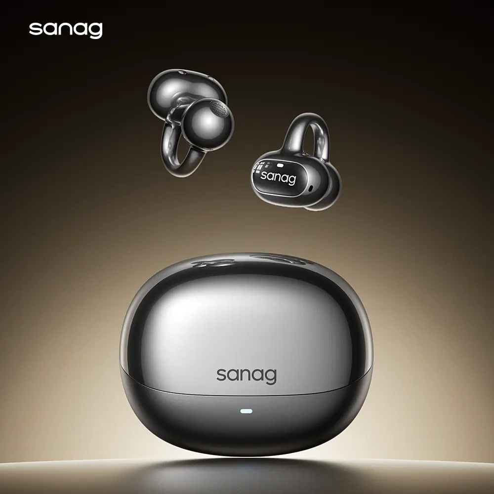 * Flagship Business Earphones * sanag S8S Ultra open ear clip headphones for iPhone for samsung for Android phone tablet laptop Wireless Bluetooth earphone quad titanium driver HiFi lossless sound earbuds 4-Mic for HD voice calls conferencing headset