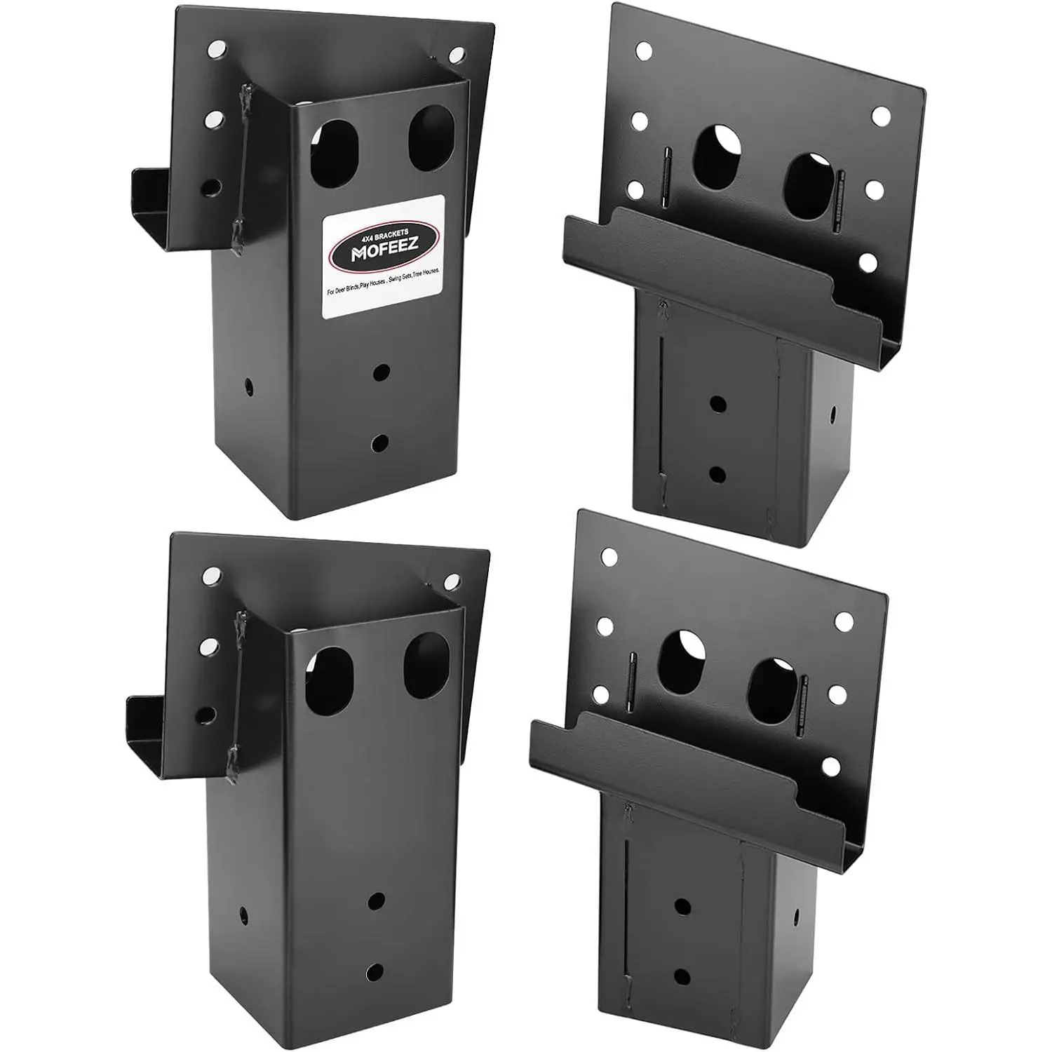 Metal Outdoor 4x4 Compound Angle Brackets, for Deer Stand Hunting Blinds, Shooting Shack (Set of 4)