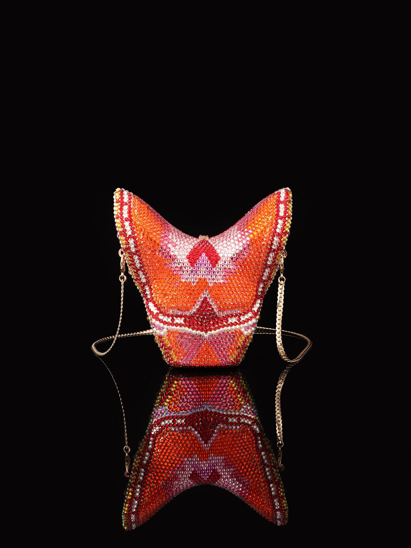 Shimmering Butterfly Shape Evening Clutch, Crystal Wedding Party Bag, Handmade Metal Diamond Purse, Perfect for Weddings and Parties