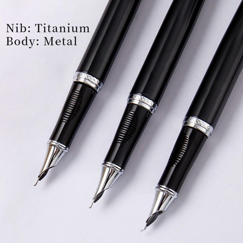 Liupintang Fude Nib Calligraphy Fountain Pen – Smooth Writing Pen for Beautiful Handwriting & Signature, Gift Set with 12 Ink Cartridges