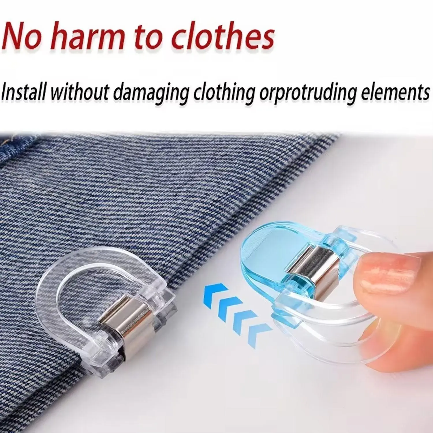 2026 New 10-Piece Set Invisible Seamless Pants Hem Clips, Adjustable Non-Slip Clothes Clips, Sleeve Holders, Instant Shortening for Jeans and Dresses